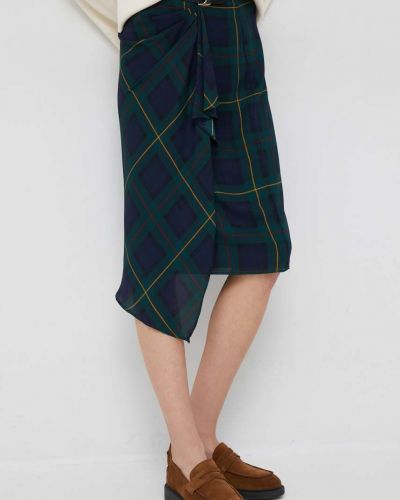 Sukně Lauren Ralph Lauren zelená barva, mini, pouzdrová