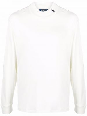 Bluza bawełniana z okrągłym dekoltem Polo Ralph Lauren biała