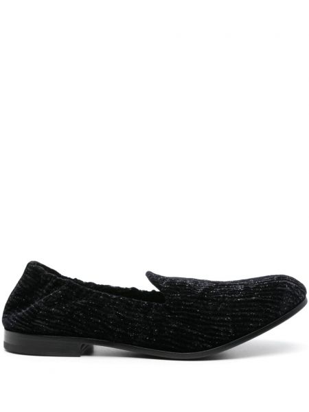 Velour loafers Giorgio Armani sort