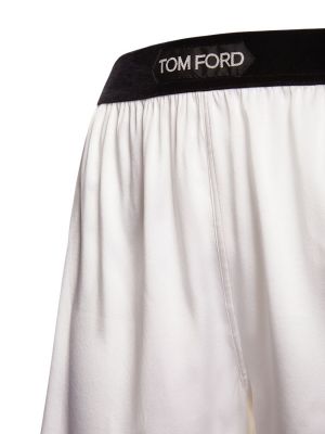 Selyem szatén rövidnadrág Tom Ford fehér
