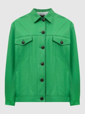 Кожаная куртка Simonetta Ravizza зеленая