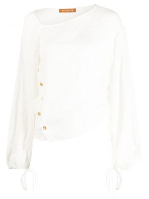 Блуза с копчета Rejina Pyo бяло