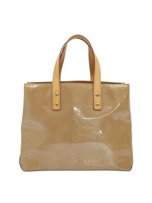 Leder shopper handtasche mit taschen Louis Vuitton Vintage beige