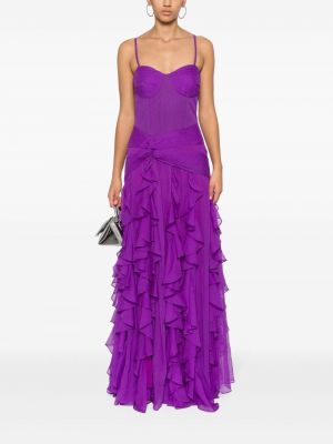 Večerní šaty s volány Patbo fialové