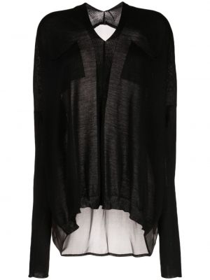 Volnena bluza s potiskom z abstraktnimi vzorci Masnada črna