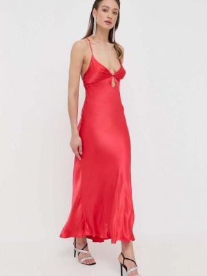 Hosszú ruha Bardot - piros