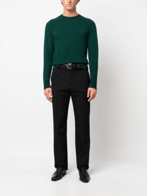 Vilnas džemperis ar apaļu kakla izgriezumu Fursac zaļš