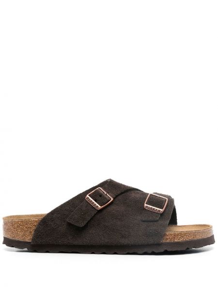 Tofflor med spännesknäppning Birkenstock brun