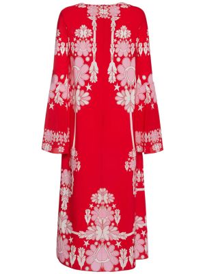 Krepové viskózové dlouhé šaty Borgo De Nor červená