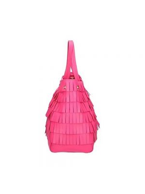 Shopper handtasche mit fransen Manila Grace pink