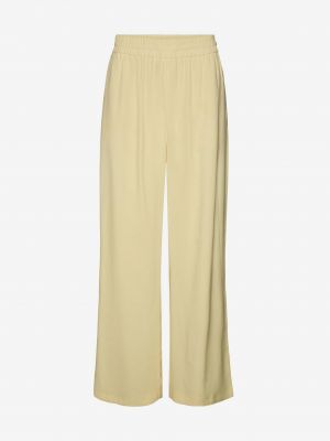Viskózové kalhoty z polyesteru s kapsami Vero Moda - žlutá