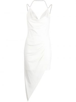 Křišťálové midi šaty Alice + Olivia bílé