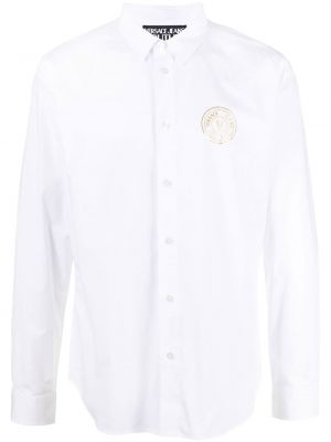 Дънкова риза slim с принт Versace Jeans Couture бяло