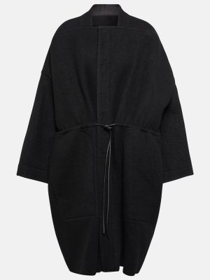 Prešívaný vlnený kabát Rick Owens čierna