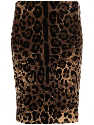 Puzdrová sukňa s potlačou s leopardím vzorom Dolce & Gabbana