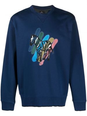 Medvilninis džemperis su zebro raštu Ps Paul Smith mėlyna