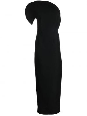 Asimetriškas šilkinis vilnonis vakarinė suknelė Roland Mouret juoda