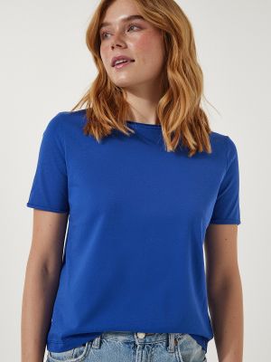 Dzianinowa koszulka Happiness İstanbul niebieska