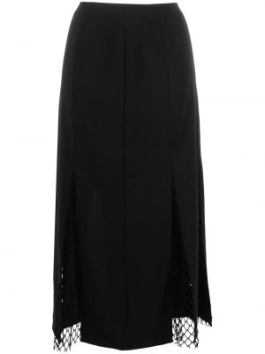 Midi sukňa so sieťovinou Calvin Klein čierna