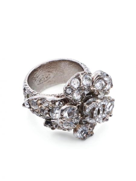 Květinový prsten Chanel Pre-owned stříbrný