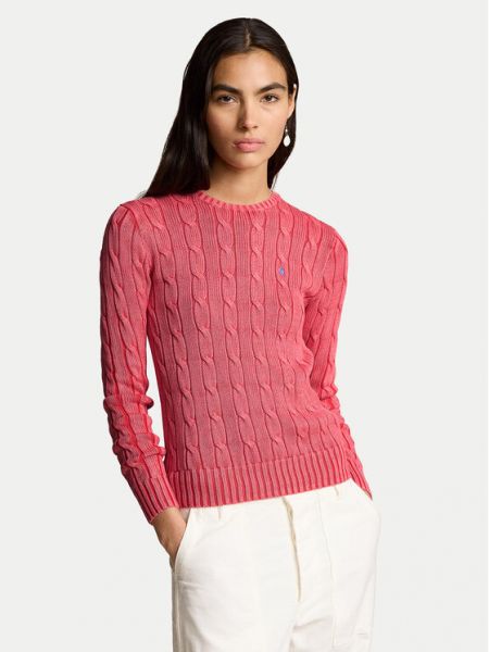 Megztinis slim fit Polo Ralph Lauren rožinė