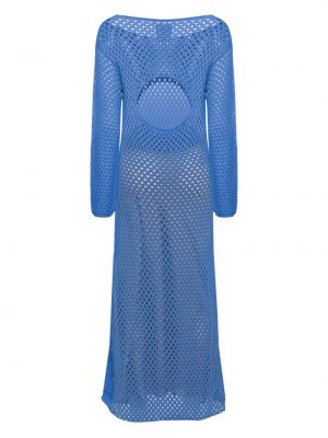 Robe longue en coton Semicouture bleu