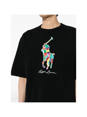 Koszulka z nadrukiem Ralph Lauren czarna