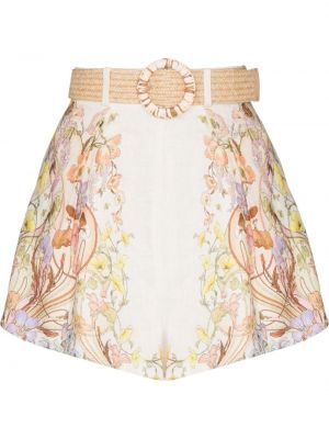 Floral shorts Zimmermann hvit