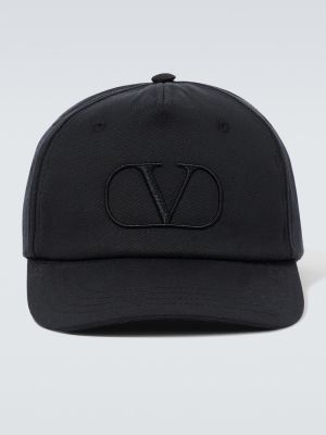 Medvilninis kepurė su snapeliu Valentino Garavani juoda