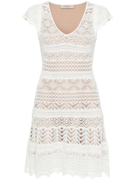 Плетена рокля Twinset бяло