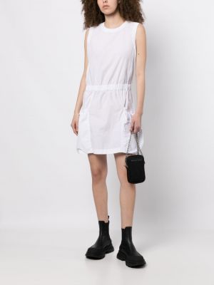 Bavlněné mini šaty bez rukávů Moncler bílé