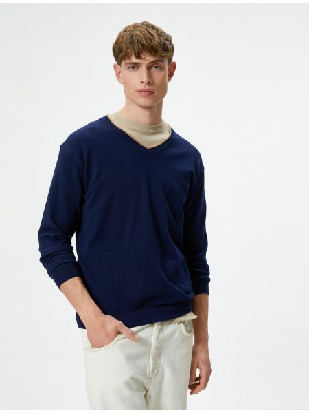 Пуловер slim с v-образно деколте с дълъг ръкав Koton