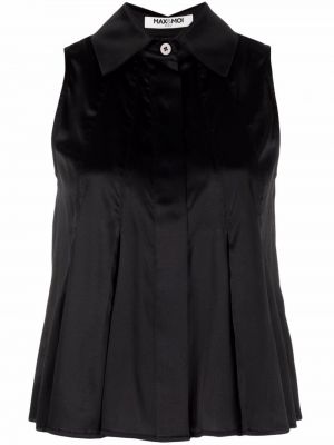 Копринена блуза без ръкави Max & Moi черно
