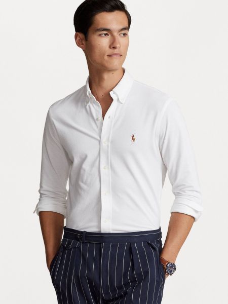 Спортивная длинная рубашка с длинным рукавом Polo Ralph Lauren белая