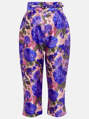 Květinové rovné kalhoty s vysokým pasem Zimmermann