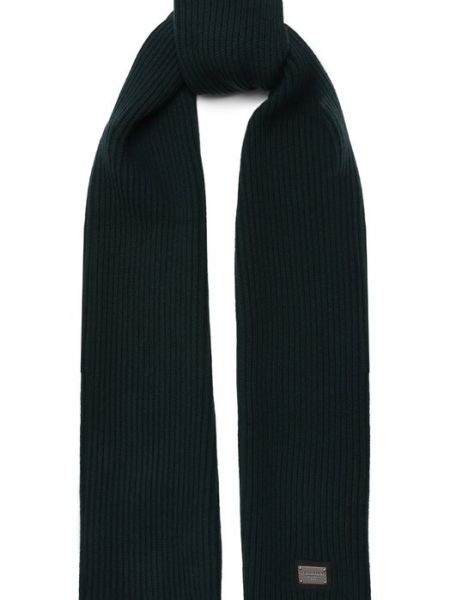 Кашемировый шерстяной шарф Dolce & Gabbana зеленый