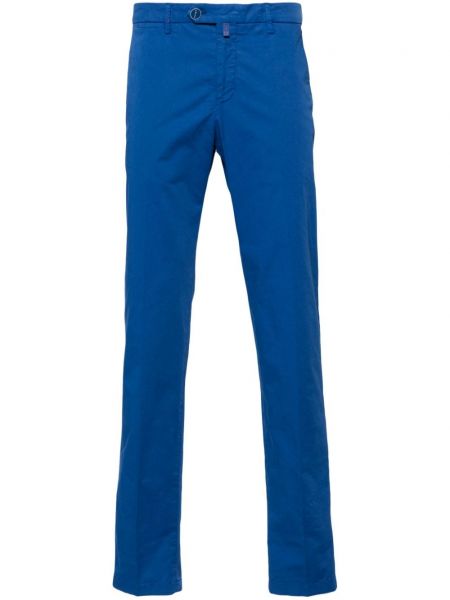 Slim fit priliehavé úzke nohavice Kiton modrá