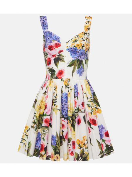 Mini vestido de algodón de flores Dolce&gabbana
