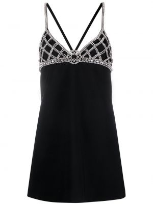 Sukienka koktajlowa z kryształkami Elie Saab czarna