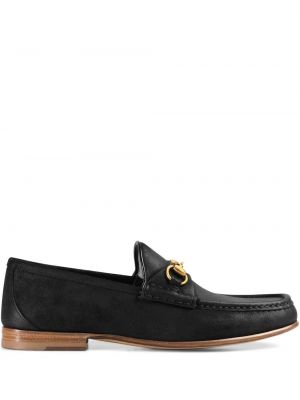 Loafers σουέντ Gucci μαύρο