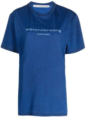 Tricou din bumbac Alexander Wang albastru