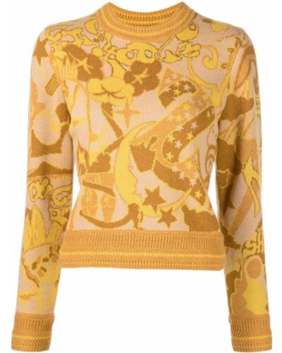 Jersey de tela jersey de cuello redondo Zimmermann amarillo
