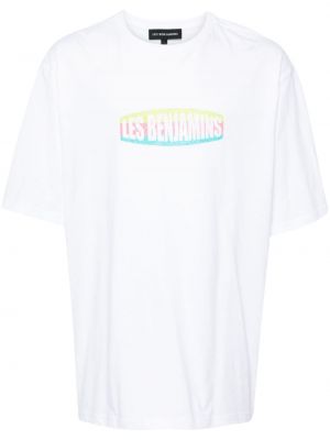 Oversized bombažna majica s potiskom Les Benjamins bela