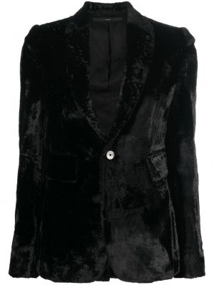 Žametni blazer iz rebrastega žameta Sapio črna