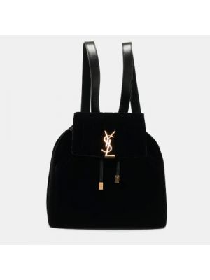 Plecak skórzany Yves Saint Laurent Vintage czarny