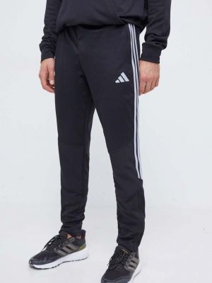 Kalhoty s aplikacemi Adidas Performance černé