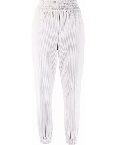 Pantalones ajustados de pana Brunello Cucinelli gris
