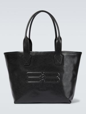 Kožna shopper torbica Balenciaga crna