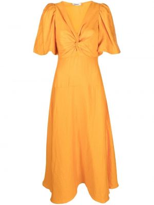 Макси рокля с v-образно деколте Sandro оранжево