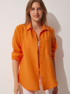 Рубашка оверсайз Happiness İstanbul оранжевая